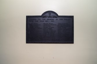 Entrance Hall detail of war memorial plaque