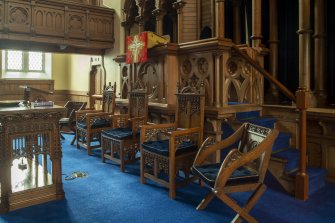 View of pulpit and elders' chairs