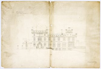 Drawing of Raehills House showing W elevation.
