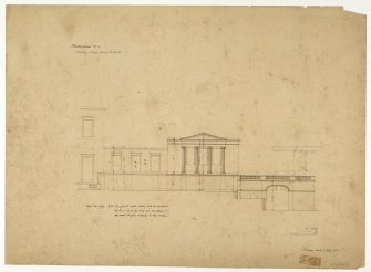 Drawing of Whittingehame House showing elevation of wing fronting the North.