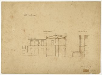 Drawing of Whittingehame House showing sections of alterations on wings.