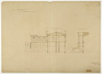 Drawing of Whittingehame House showing sections of alterations on wings.