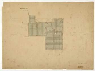Drawing of Whittingehame House showing plan of roof of wing.