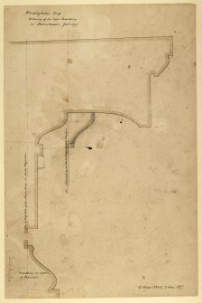 Drawing showing cope moulding on ballustrate, Whittingehame House.