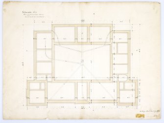 Drawing of stables, Gilmerton House, showing plan of foundations.