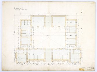 Drawing of stables, Gilmerton House, showing plan of ground floor. 