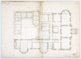 Drawing of Gilmerton House showing plan of ground floor with additions and alterations.