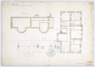 Drawing of Gilmerton House showing plan of bedroom floor with alterations and additions.