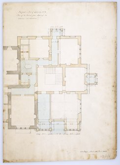 Drawing of Gosford House showing plan of ground floor with alterations and additions.