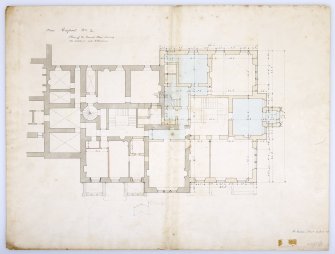 Drawing of Gosford House showing plan of ground floor with alterations and additions.