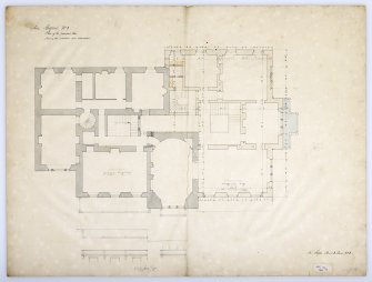 Drawing of Gosford House showing plan of principal floor with alterations and additions.