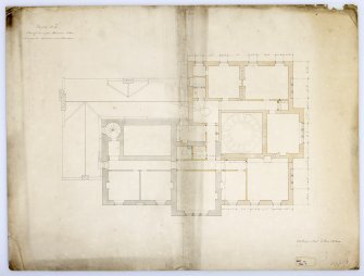 Drawing of Gosford House showing plan of upper bedrooom floor with alterations and additions.