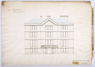 Drawing of Gosford House showing entrance elevation.