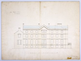 Drawing of Gosford House showing West elevation.