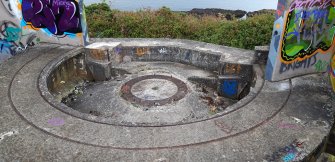 Gun-pit, detail of holdfast from WSW