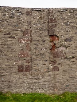 Gardenstown, St John's Church. Detail of blocked window opening, S wall.