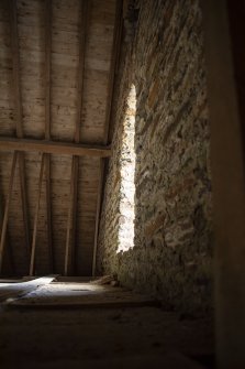 View of attic space showing inner face of south gable.