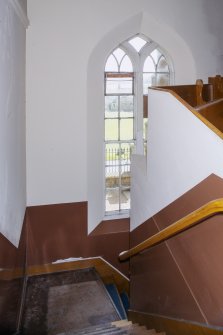 View of gallery staircase looking south