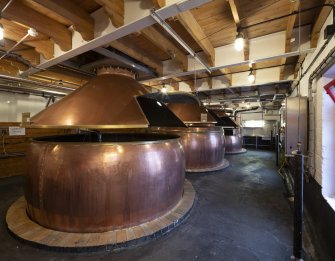 Interior. Brewhouse,1st floor, Coppers [vessels] Nos. 1-3 in the Copper House.
