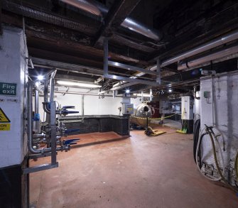 Interior. Brewhouse, ground floor. View of Cleansing Cellar area, below Fermentation Room.