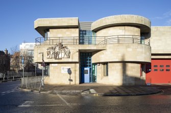 View of main entrance on West Tollcross, from south east.