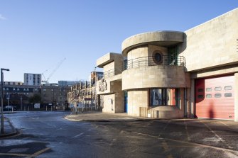 General view of south facade on West Tollcross from east.
