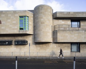 View of west facade on Ponton Street, from south west.