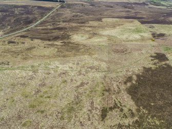 Oblique aerial view centred on the location of hut circles S, R and U and the settlement 
