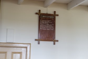 Detail of plaque listing previous ministers