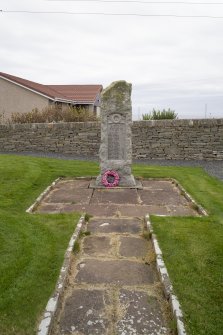 Detail of war memorial in graveyard