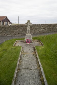 Detail of war memorial in graveyard