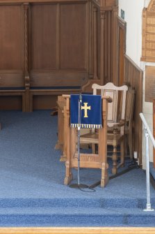 Chancel detail of minister's chair