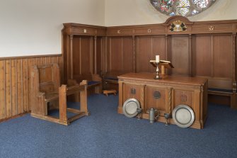 View of chancel with communion table