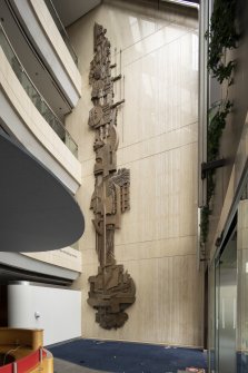 Scottish Amicable Insurance Company Office.  Foyer.  Ground floor.  View of sculpture by the artist Charles Anderson.