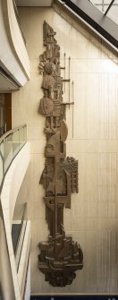 Scottish Amicable Insurance Company Office.  Foyer.  Second floor.  Detail of sculpture by the artist Charles Anderson.