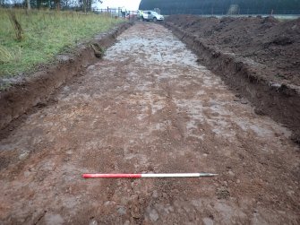 Watching Brief Photograph, Film 1, North of River North Esk, Post-excavation across road, Taken from SW, Balmakewan, Edzell