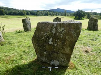 Digital photograph of panel to south, from Scotland's Rock Art project, Kinnell Park Stone Circle, Killin, Stone 3, Stirling
