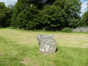 Digital photograph of panel to north, from Scotland's Rock Art project, Kinnell Park Stone Circle, Killin, Stone 3, Stirling

