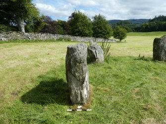 Digital photograph of panel to east, from Scotland's Rock Art project, Kinnell Park Stone Circle, Killin, Stone 3, Stirling


