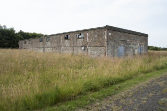 View of WW2 explosives magazine R25 showing the steel frame and brick panel construction. This was a bullet magazine and so did not have blast mound surrounding it