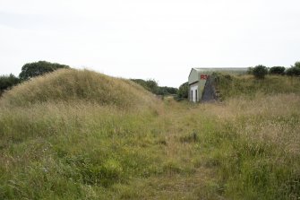 View of railway access through blast mound of WW2 explosives magazine R30 (modified 20th century)