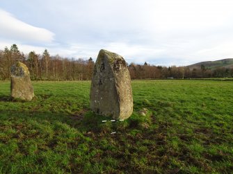 Digital photograph of panel to east, from Scotland's Rock Art project, Rothiemay, 2, Moray
