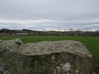 Digital photograph of panel in context without scale, from Scotland's Rock Art project, Rothiemay, 1, Moray
