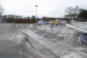 Skate Park.  View of east capsule, from north west.