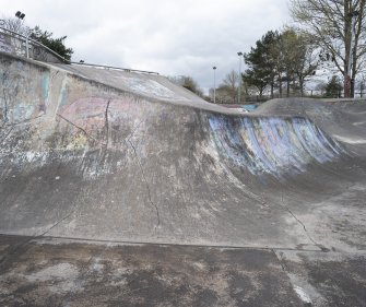 Skate Park. View of bank from north east.