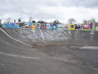 Skate Park.  View of north capsule, from south.