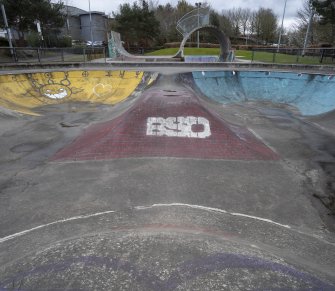 Skate Park.  View of capsule spine, from north.