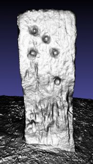 Snapshot of 3D model, from Scotland's Rock Art project, Torphichen Churchyard, Refuge Stone, West Lothian
