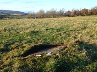 Digital photograph of panel to north-west, from Scotland's Rock Art project, Hill Of Avochie, 2, Aberdeenshire
