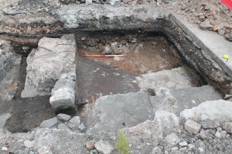 Trial Trench Evaluation photograph, General shot of north end of TR03 showing [3012] [3015] [3006] and (3013), Salamander and Baltic Street, Leith, Edinburgh